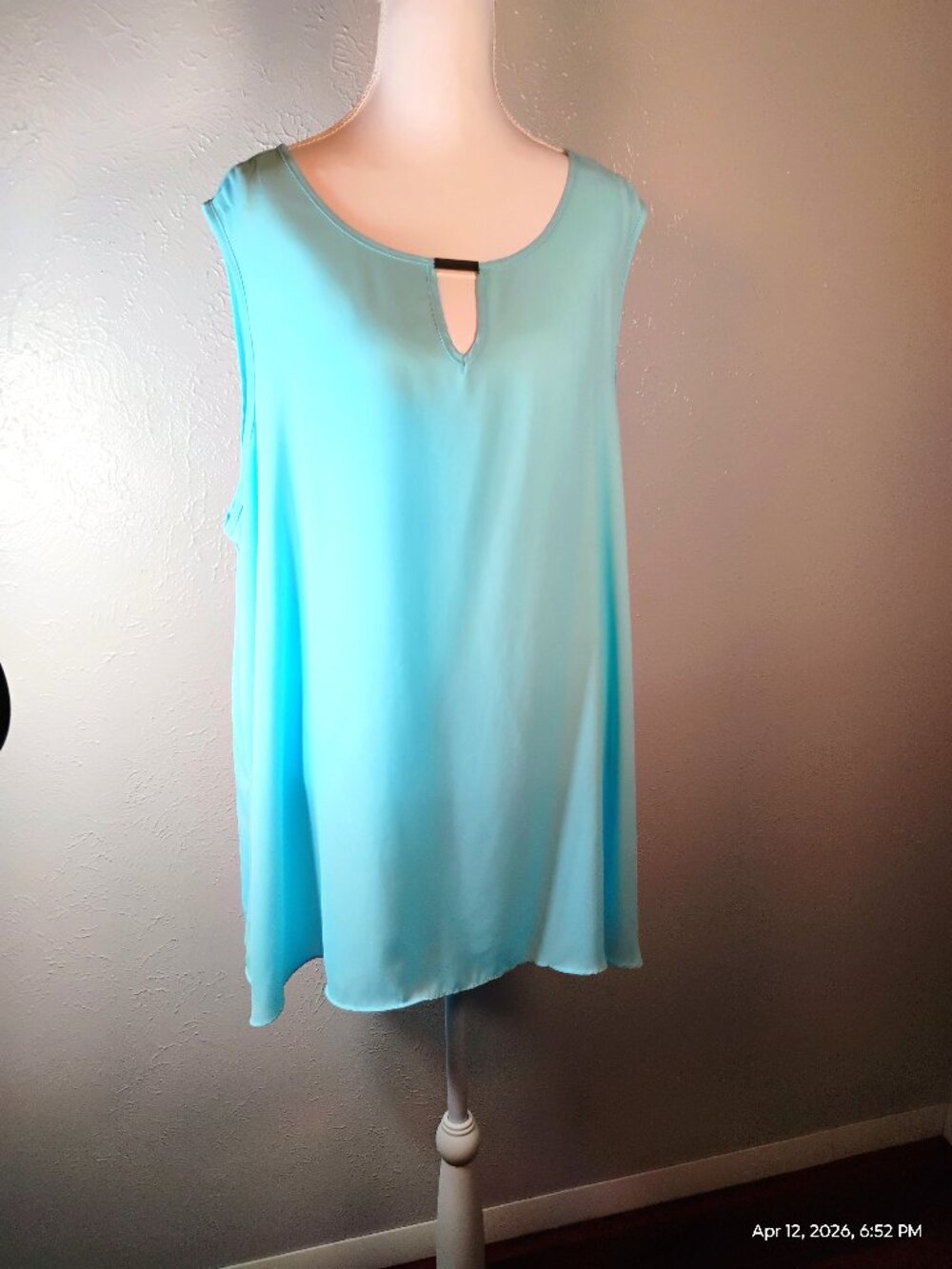 Sami & Jo Aqua Blue Tank Top with Silver accents Size 3x